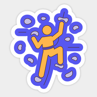 Figure Climbing Wall text design Sticker